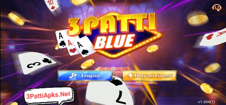 3 Patti Blue Login Interface Android
