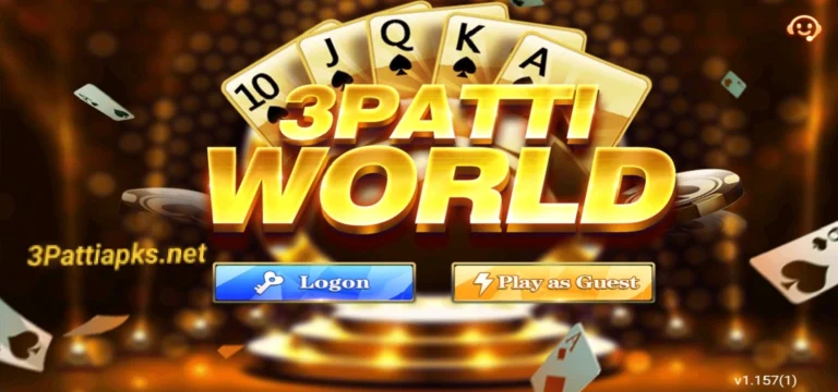 3 Patti World home screen showing game lobby
