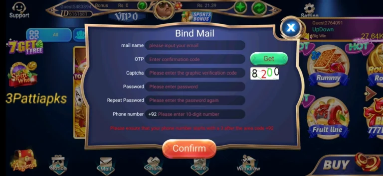 How to Create Account in 3 Patti Sky Pakistan